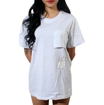 Dámské tričko Dámské tričko s padající kočičkou J1796 bílá XXL