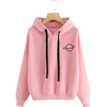 Dámská mikina Dámská mikina s potiskem planetky růžová XL