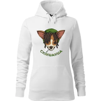 Dámská mikina DOBRÝ TRIKO Dámská mikina s potiskem Čivava Velikost dámské mikiny: L, Barva: Bílá