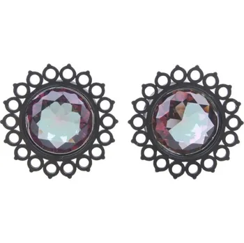 Piercing Akrylátový zdobený plug s kamínkem 10 mm