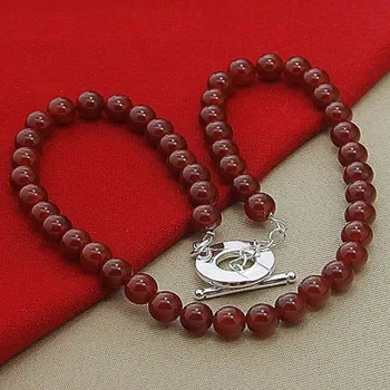 Náhrdelník Dámský perlový náhrdelník G594 bordová