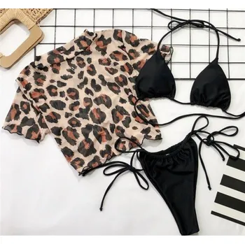 Dámské plavky Dámské bikiny a crop top P385 černá S