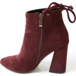Dámské semišové boty na vysokém podpatku J3229 vínová 39