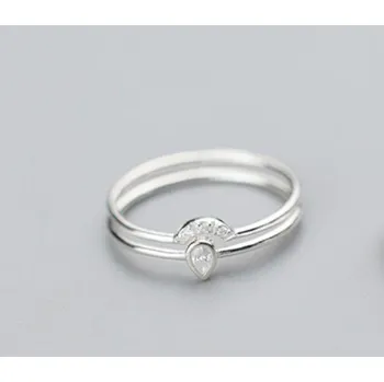 Šperk Dámský prstýnek 2 ks D2118 stříbrná 8