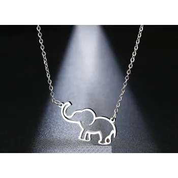 Náhrdelník Dámský náhrdelník se slonem D360 stříbrná