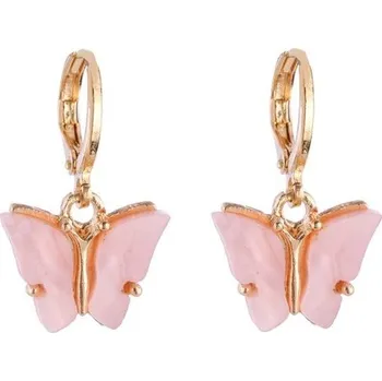 Náušnice Dámské kruhové náušnice s motýlem J147 6