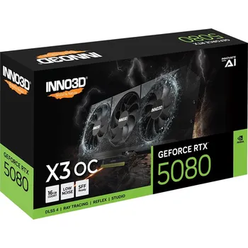 Grafická karta Grafická karta Inno3D GeForce RTX 5080 X3 OC 16GB GDDR7 256bit DLSS 4
