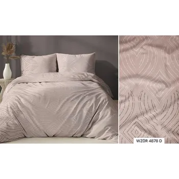 Povlečení Povlečení saténové 140x200 béžová geometrie se zapínáním na zip KARO Satin