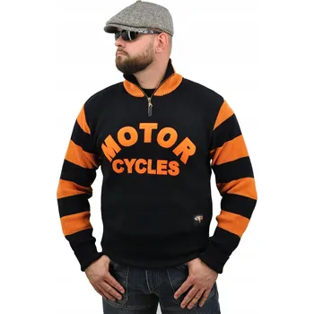 Pánský svetr Pánský motorkářský svetr chopper retro old school s pruhy, velikost L