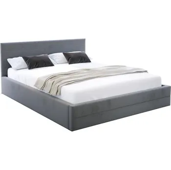 Postel Čalouněná postel TOPAZ grafit 140x200 z eko kůže s kovovým roštem