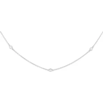 Náhrdelník Dámský náhrdelník s krystaly M18 stříbrná