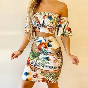 Dámský crop top a sukně B1292 S