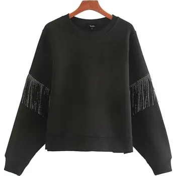 Dámská mikina Dámská černá mikina s kamínky XS