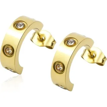 Náušnice Dámské náušnice se zirkony G968 zlatá