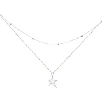 Náhrdelník Dámský dvojitý náhrdelník s hvězdou D758