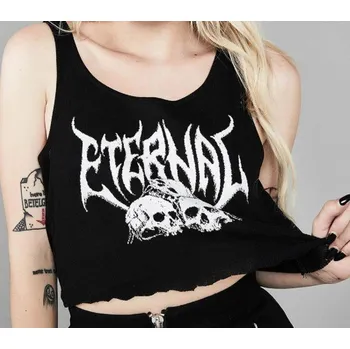 Dámský gotický crop top černý L
