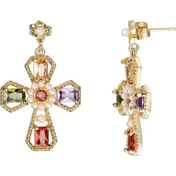 Náušnice Dámské visací náušnice kříže G1195