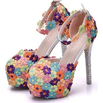 Dámské lodičky Dámské lodičky s barevnými květinami 37