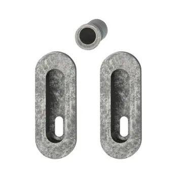 HOPPE sada mušlí pro posuvné dveře M472 OB, oválná rozeta, mosaz stříbrná antik