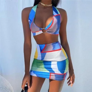 Dámský crop top a sukně B1192 M 1