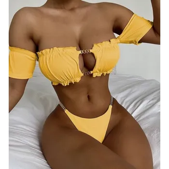 Dámské plavky Dámské bikiny P804 žlutá M