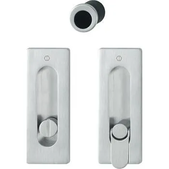 Dveřní kování HOPPE? sada mušlí pro posuvné dveře M464 WC, hranatá rozeta, mosaz chrom satin