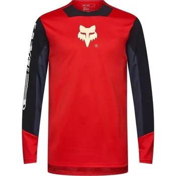 cyklistický dres Dětský dres na kolo Fox Yth Defend Ls Jersey Elevated Fluorescent Red L