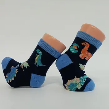 TREPON Kojenecké a dětské ponožky dinosauři, tmavě modré Velikost: 9-12cm(0-4 měsíce)