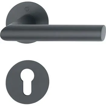 Dveřní kování HOPPE sada kování AMSTERDAM na ploché rozetě PZ, nerez černá matná