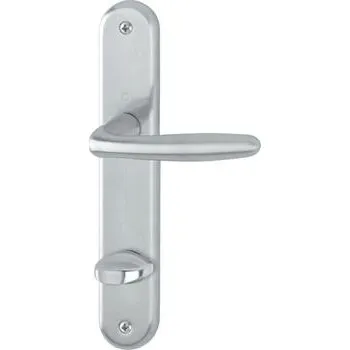 HOPPE kování ROISSY, interiér. kl-kl, mosaz-F41 satin.chrom, dl.štítek,WC pravá