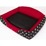 Pelech Royal Dog Bed černo/červený Tlapka XXL
