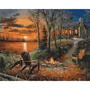 Obraz Obrázek k vymalování podle čísel Artnapi Dům v hlubokém lese 40x50 cm