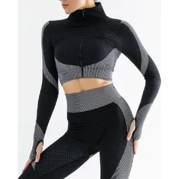 Dámský fitness crop top P1695 černá XS