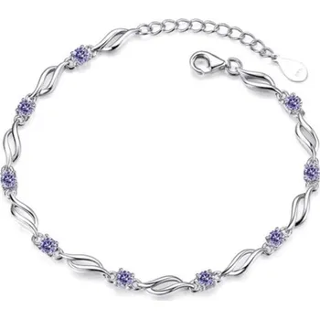 Náramek Dámský náramek s kamínky H70 fialová