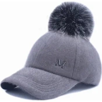 Kšiltovka Dámská kšiltovka s bambulí T2 šedá