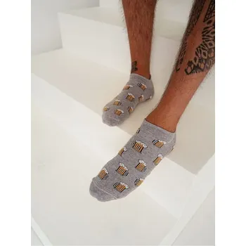 Pánské ponožky Pánské šedé kotníkové ponožky Pivko