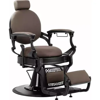 Kadeřnické křeslo Barber křeslo NICCOLO - hnědé bez knoflíků