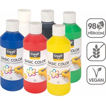 Vodová barva Creall Temperové barvy 6 x 250 ml mix barev