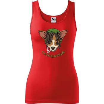 Dámské tílko s potiskem Čivava Velikost: S, Barva: Červená