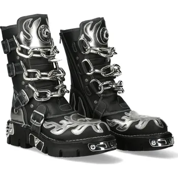 Pánská zimní obuv boty NEW ROCK - CRUST NEGRO, ESPEJO PLATA, ESPEJO