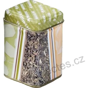 Dóza na potraviny TAKE TEA plechová dóza na čaj 7422 sypaný čaj, zelený a oranžový abstraktní dekor