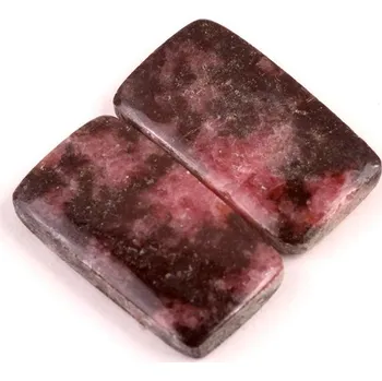 Přírodní kámen Kabošony páry Rhodonit č.P615 (25x14x5mm)