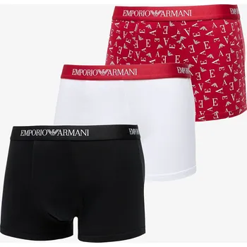 Boxerky Boxerky EA7 Emporio Armani 3-Pack Trunk White/ Scooter White Prt/ Blk M