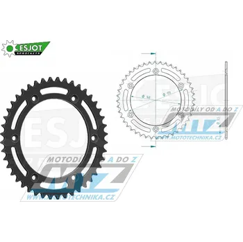 Rozeta ocelová (převodník) 0828-46zubů ESJOT 50-32012-46 - Suzuki DR600S + DR650RSE + DR750S Big + DR800S Big + RM250 + RM500 + RM465 + TSX250 LC + Cagiva 350 T4E + Cagiva 350 T4R + 500 T4E + 500 T4R 95-0828-46-ES