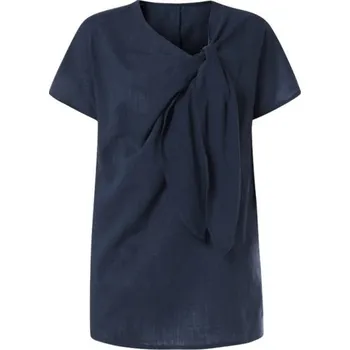 Dámská halenka s ozdobou tmavě modrá 3XL