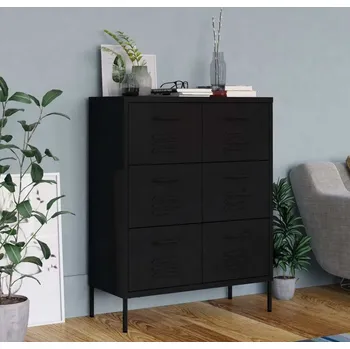 Zásuvkový kontejner vidaXL Zásuvková skříň 80 x 35 x 101,5 cm ocel [336149] Barva: Černá