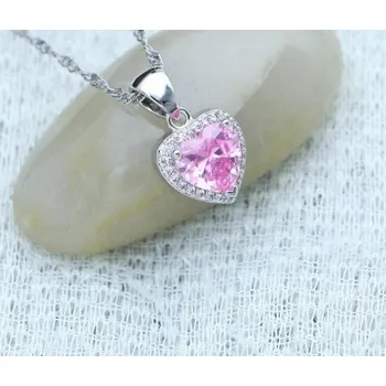 Šperk Dámský náhrdelník se srdcem D501 růžová