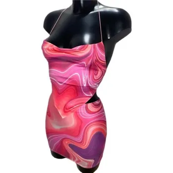 Dámský crop top a sukně B1074 tmavě růžová XS