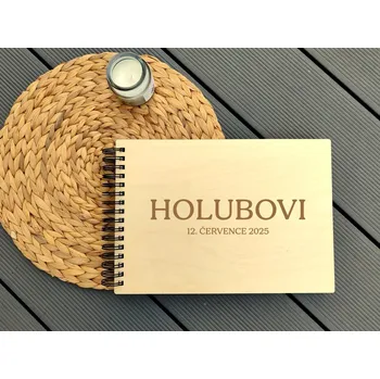Fotoalbum Dřevěné svatební fotoalbum s příjmením - D-decor