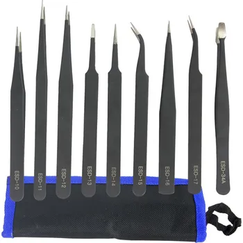 Pinzety v pouzdře, sada 9ks MAR-POL